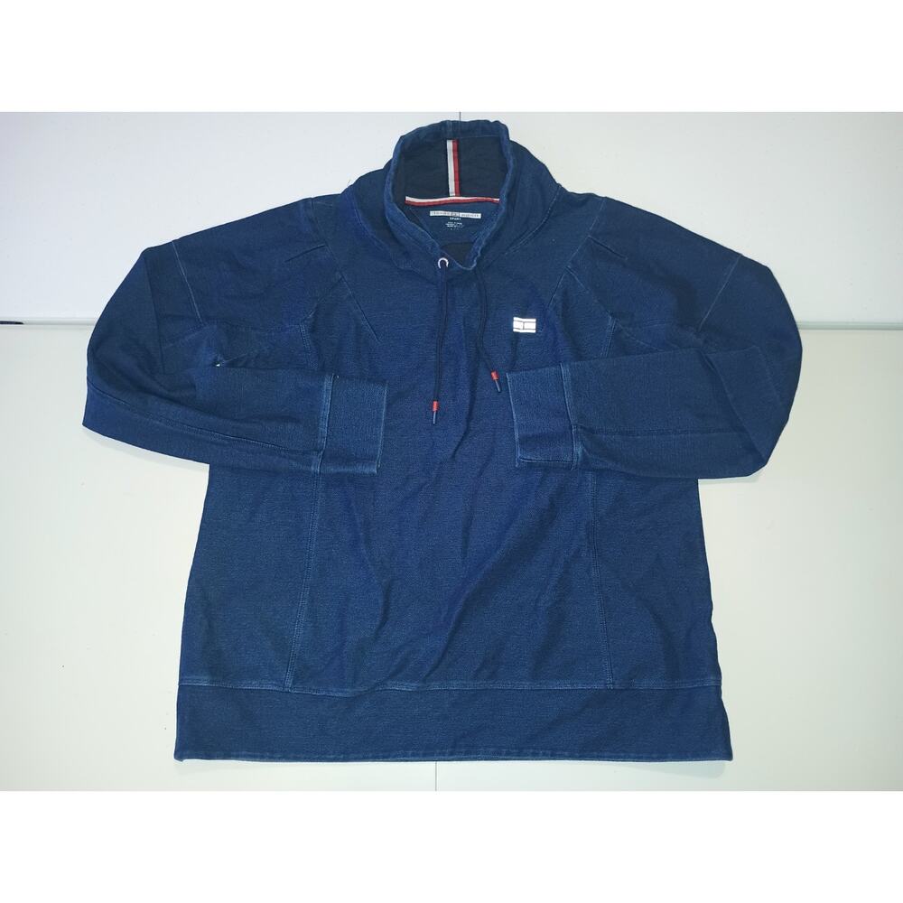 Tommy Hilfiger Men’s Blue Pullover Hoodie Size L M002 - Picture 6 of 8